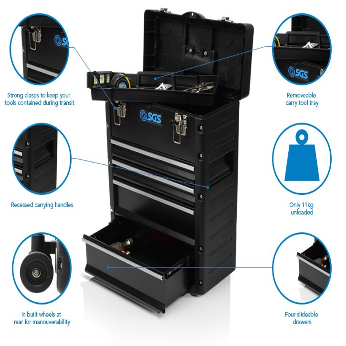 SGS STC500A Mobile Rolling Suitcase Tool Box